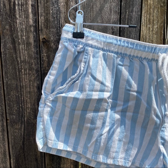 Aerie Blue & White Striped Drawstring Shorts Size Large - Picture 4 of 6